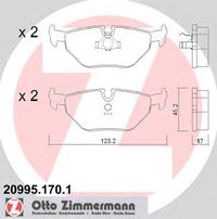 Комплект тормозных колодок, дисковый тормоз 20995.170.1 Zimmermann