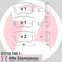 Комплект тормозных колодок, дисковый тормоз 21719.150.1 Zimmermann
