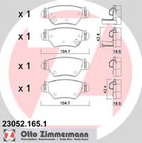 Колодки тормозные задние дисковые к-кт для Opel Zafira A (F75) 1999-2005 23052.165.1 Zimmermann