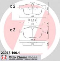 Комплект тормозных колодок, дисковый тормоз 23073.190.1 Zimmermann