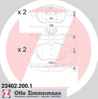 Комплект тормозных колодок, дисковый тормоз 23402.200.1 Zimmermann