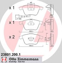 Тормозные колодки SBB Audi, Seat, VW, Skoda 23801.200.1 Zimmermann