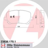 Комплект тормозных колодок, дисковый тормоз 23836.170.1 Zimmermann