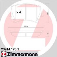 Комплект тормозных колодок, дисковый тормоз 23914.170.1 Zimmermann