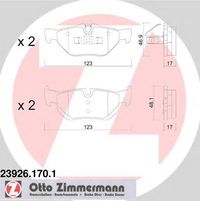 Комплект тормозных колодок, дисковый тормоз 23926.170.1 Zimmermann