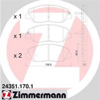 Комплект тормозных колодок, дисковый тормоз 24351.170.1 Zimmermann