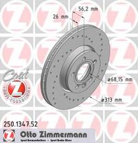 Тормозной диск 250.1347.52 Zimmermann