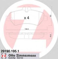 Комплект тормозных колодок, дисковый тормоз 29190.195.1 Zimmermann
