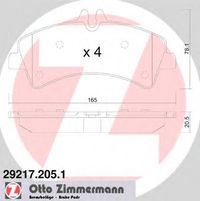 Комплект тормозных колодок, дисковый тормоз 29217.205.1 Zimmermann