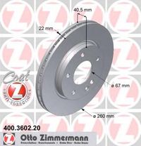 Тормозной диск 400.3602.20 Zimmermann
