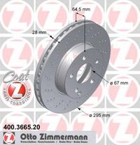Тормозной диск 400.3665.20 Zimmermann