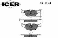 Комплект тормозных колодок, дисковый тормоз 181174 Icer