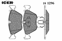Комплект тормозных колодок, дисковый тормоз 181296 Icer