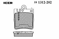 Комплект тормозных колодок, дисковый тормоз 181312-202 Icer