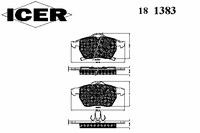 Комплект тормозных колодок, дисковый тормоз 181383 Icer