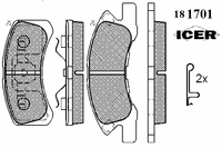 Колодки тормозные дисковые ICER 181701 Icer