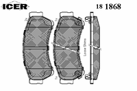 Комплект тормозных колодок, дисковый тормоз 181868 Icer