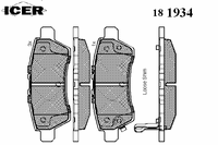 Комплект тормозных колодок, дисковый тормоз 181934 Icer