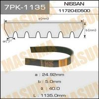 Ремень ручейковый NISSAN MICRA K12 1,6L, RENAULT CLIO III 7PK1135 Masuma
