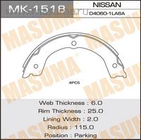 Колодки ручного тормоза к-кт для Nissan Patrol (Y62) 2010> mk1518 Masuma