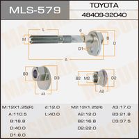 Болт развала задних колес для Toyota Matrix 2001-2008 MLS579 Masuma