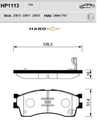 Колодки тормозные передние HP1113 Hardron HP1113 Sangsin