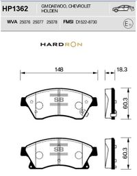 Колодки тормозные передние HP1362 Hardron hp1362 Sangsin