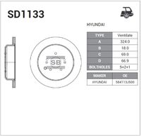 диск тормозной задний  Hyundai ix55 3.0D 08> sd1133 Sangsin