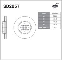 Тормозной диск передний МОХАВ SD2057 Sangsin