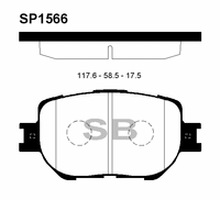 Колодки тормозные SANGSIN BRAKE SP1566 TOYOTA VEROSSA (GX110) 01-04 толщ17,5 sp1566 Sangsin