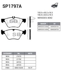 колодки тормозные передние sp1797a SP1797A Sangsin