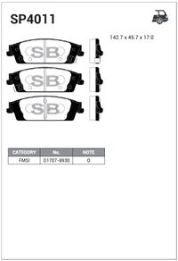 Колодки тормозные задние дисковые к-кт для Cadillac Escalade IV 2014> sp4011 Sangsin
