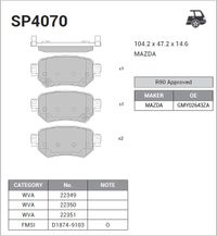 Колодки тормозные задние дисковые к-кт для Mazda Mazda 6 (GJ/GL) 2013> SP4070 Sangsin