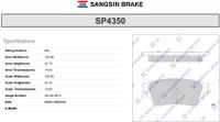 ТОРМОЗНЫЕ колодки задние SP4350 Sangsin