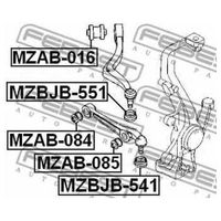 Сайлентблок переднего рычага внутренний для Mazda Mazda 6 (GG) 2002-2007 MZAB084 Febest