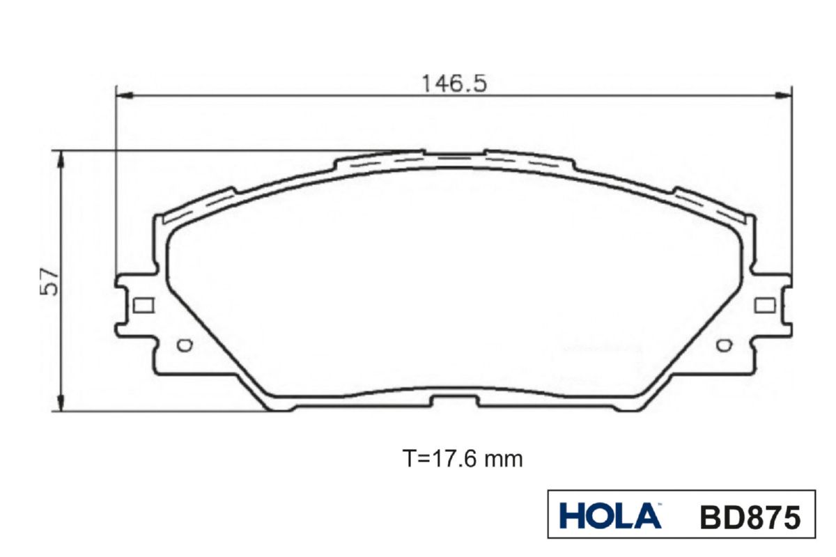 Тормозные колодки, дисковые, передние, TOYOTA Rav 4 III/IV, Auris (E150,E180), Auris Touring Sports BD875 Hola