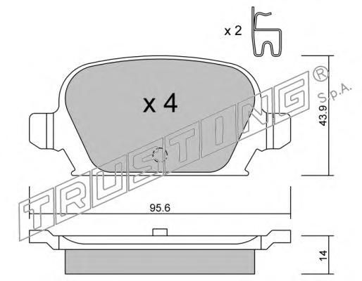 Комплект тормозных колодок дисковый тормоз TRUSTING 5570