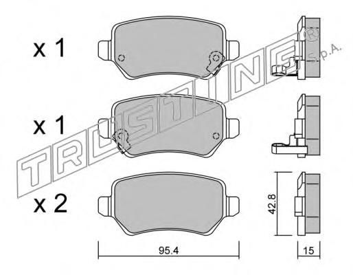 Комплект дисковых тормозных колодок TRUSTING 5580