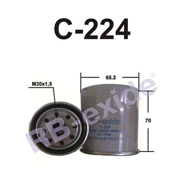 C-224 OEM 15208-65F01 (фильтр масляный) RB-EXIDE C224