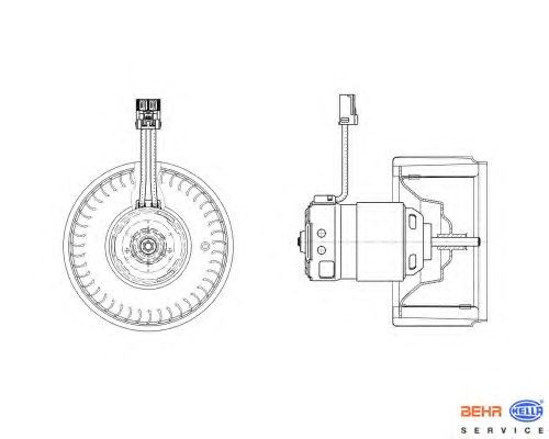 Вентилятор салона 8EW 009 157-171 Hella