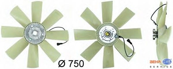 Вентилятор, охлаждение двигателя 8MV 376 731-481 Hella