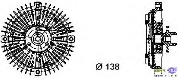 Сцепление, вентилятор радиатора 8MV 376 732-221 Hella