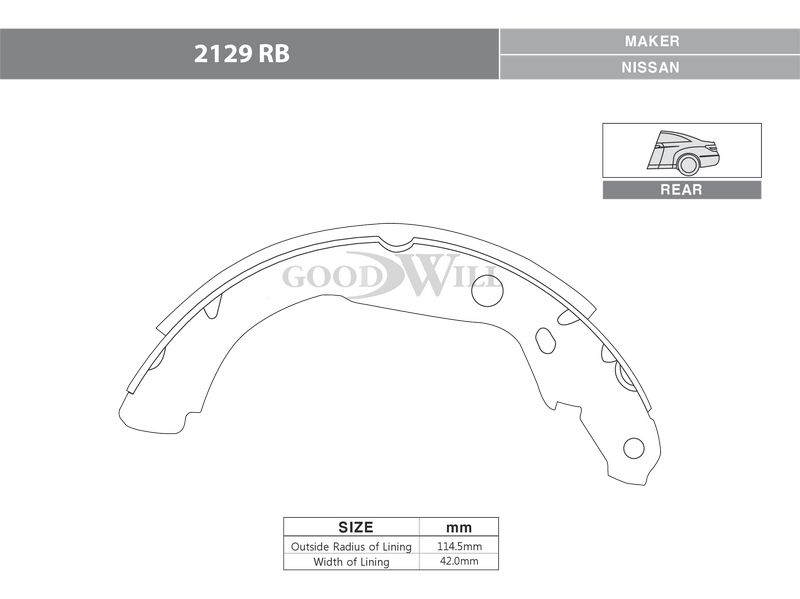 Комплект тормозов 2129rb Goodwill