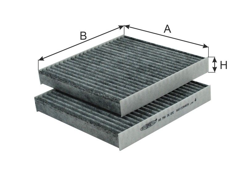 Элемент фильтрующий салона BMW X3(F25) угольный (к-т 2шт) AG7902KCFC Goodwill