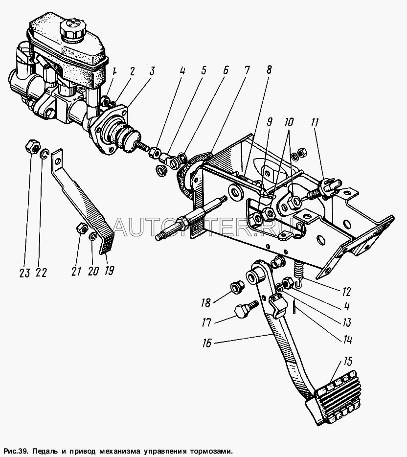 Педальтормоза ГАЗ-3307 33073504010 Газ