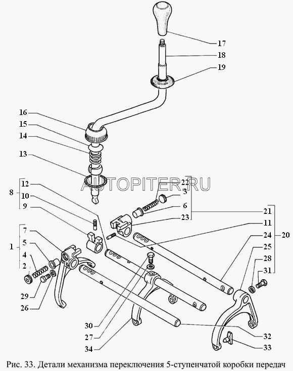 Вилка переключения 2-3 передачи ГАЗ-3309, 3308, 3310 Валдай 33091702029 Газ
