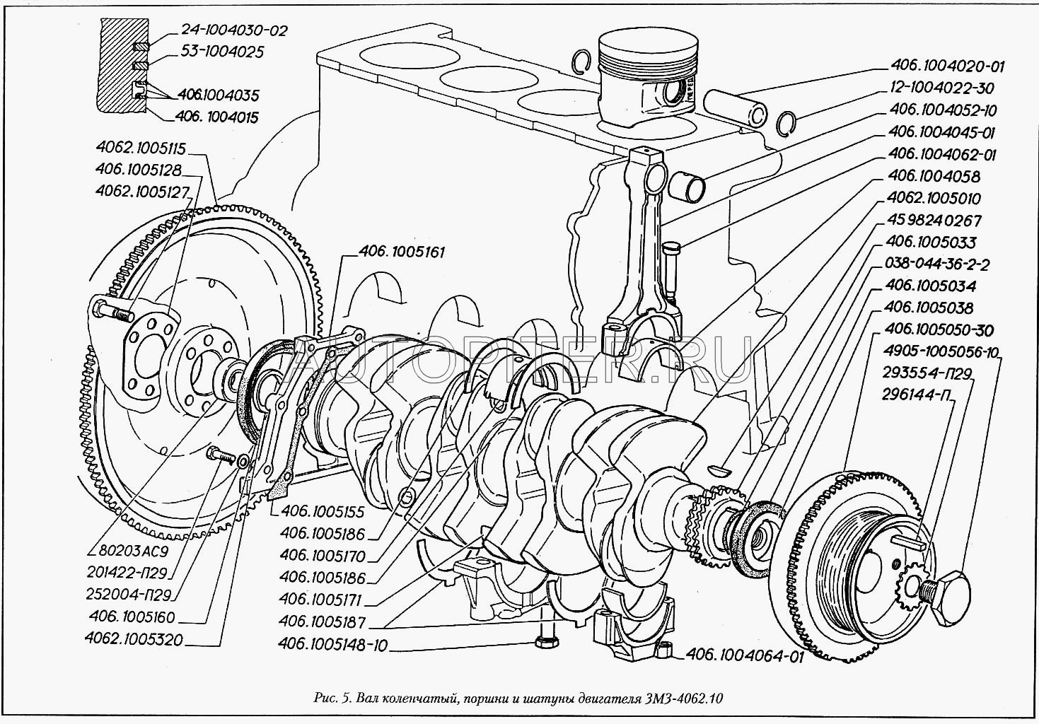 Сальник коленчатого вала дв 406  ( передний) "стандарт" ф/уп. 4061005034 Газ