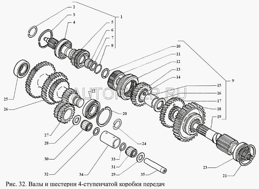 ШЕСТЕРНЯ КПП ГАЗ-53,3307 ЗАДНЕГО ХОДА Н/О 66111701082 Газ