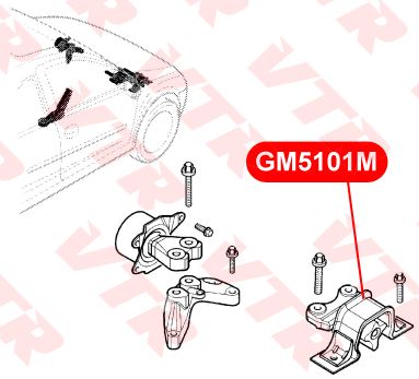 Подушка двигателя, правая gm5101m Vtr