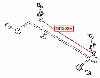 Втулка (сайлентблок) заднего стабилизатора для Nissan Maxima (J30) 1988-1994 ni1302r Vtr